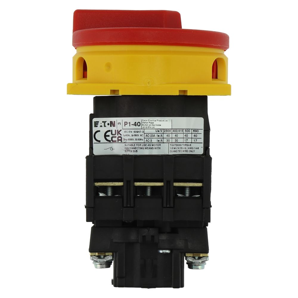 Eaton, 3P 90° On-Off Cam Switch, 690V (Volts), 40A, Door Coupling Rotary Drive Actuator