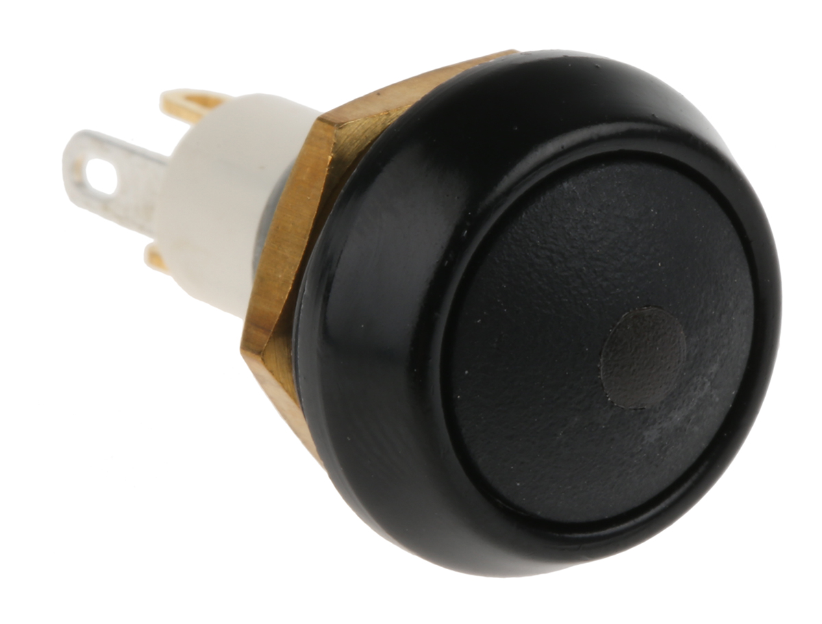 ITW Switches 59 Series Illuminated Miniature Push Button Switch, Momentary, Panel Mount, 13.65mm Cutout, SPST, Green