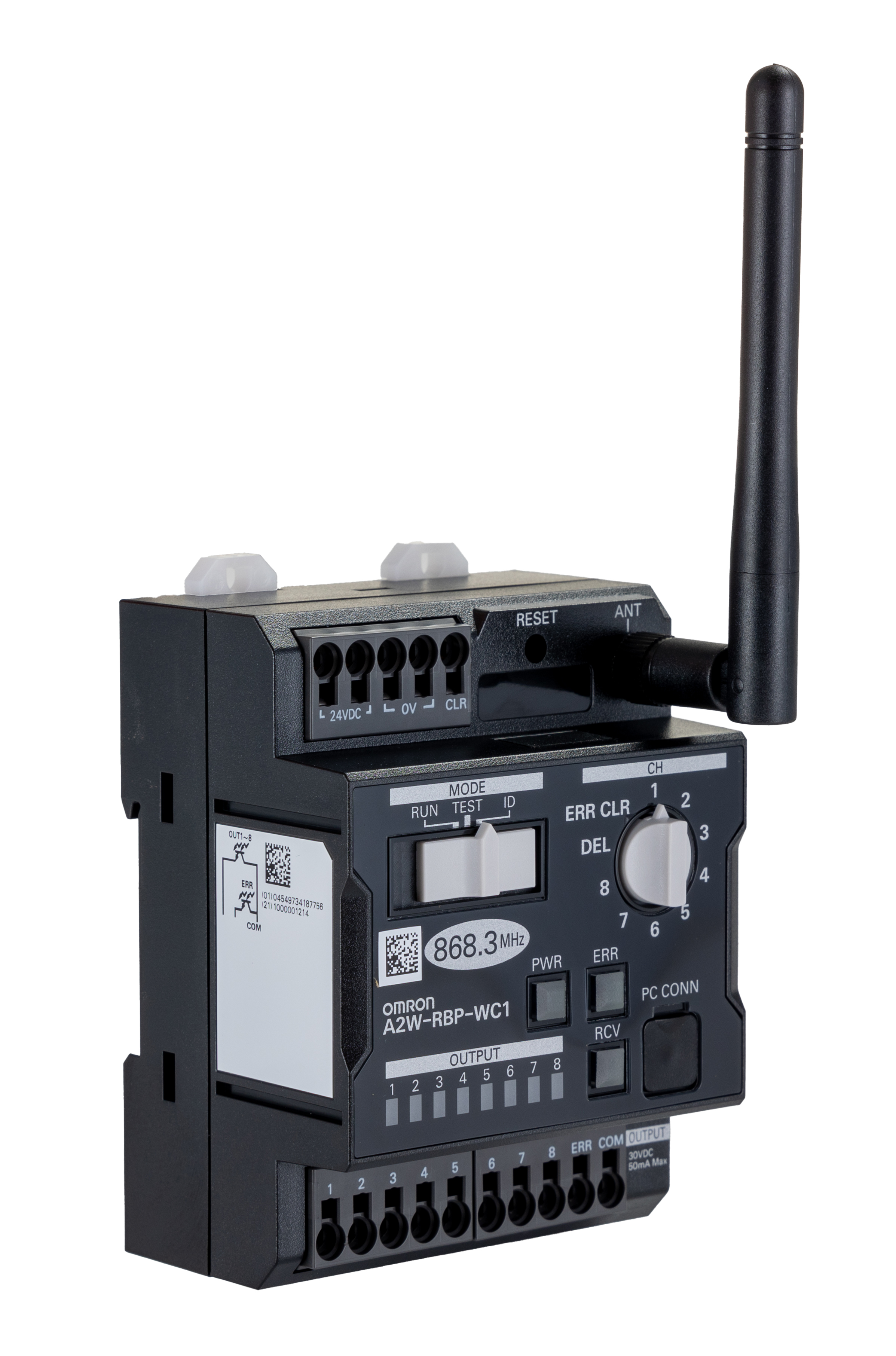Omron A2W Series Push Button Receiver, Din Rail, Screw Mount