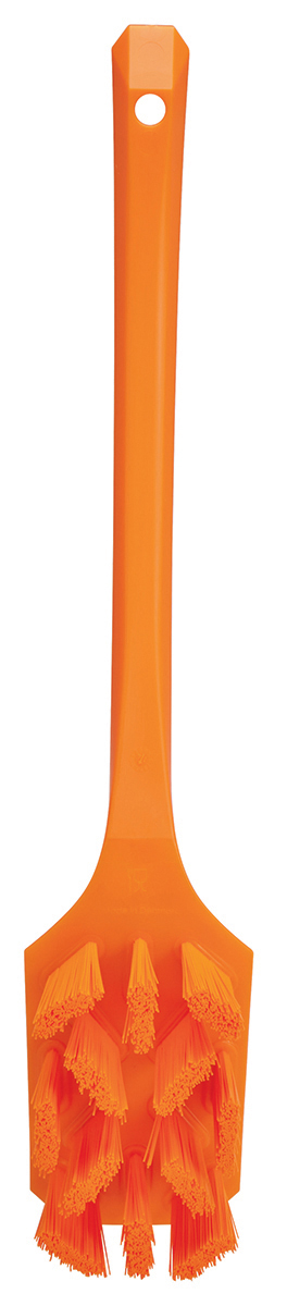 Vikan Hard Bristle Orange Scrubbing Brush, 37mm bristle length, PET bristle material