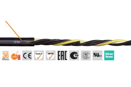 Igus chainflex CF30 Power Cable, 4 Cores, 2.5 mm², Unscreened, 10m, Black PVC Sheath, 13 AWG