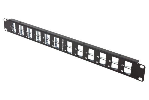 HellermannTyton Connectivity HTC Series 24 Port RJ45 Patch Panel Shielded, Unshielded 1U Black