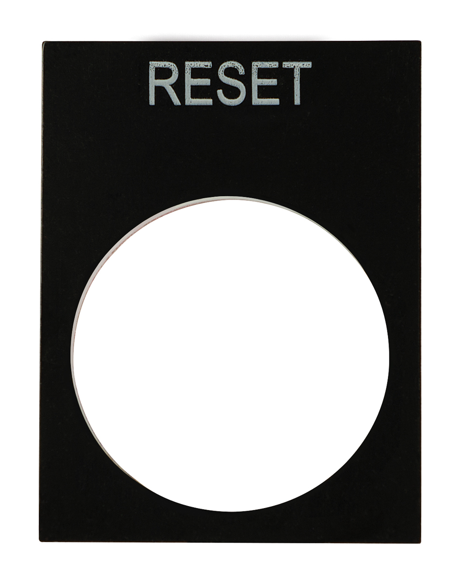 RS PRO Legend Plate for Use with Ptec Push Button, Reset