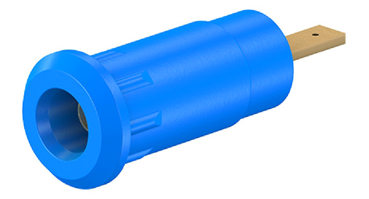 Staubli Blue Female Banana Socket, 2mm Connector, Press Fit Termination, 10A, 600V, Gold Plating