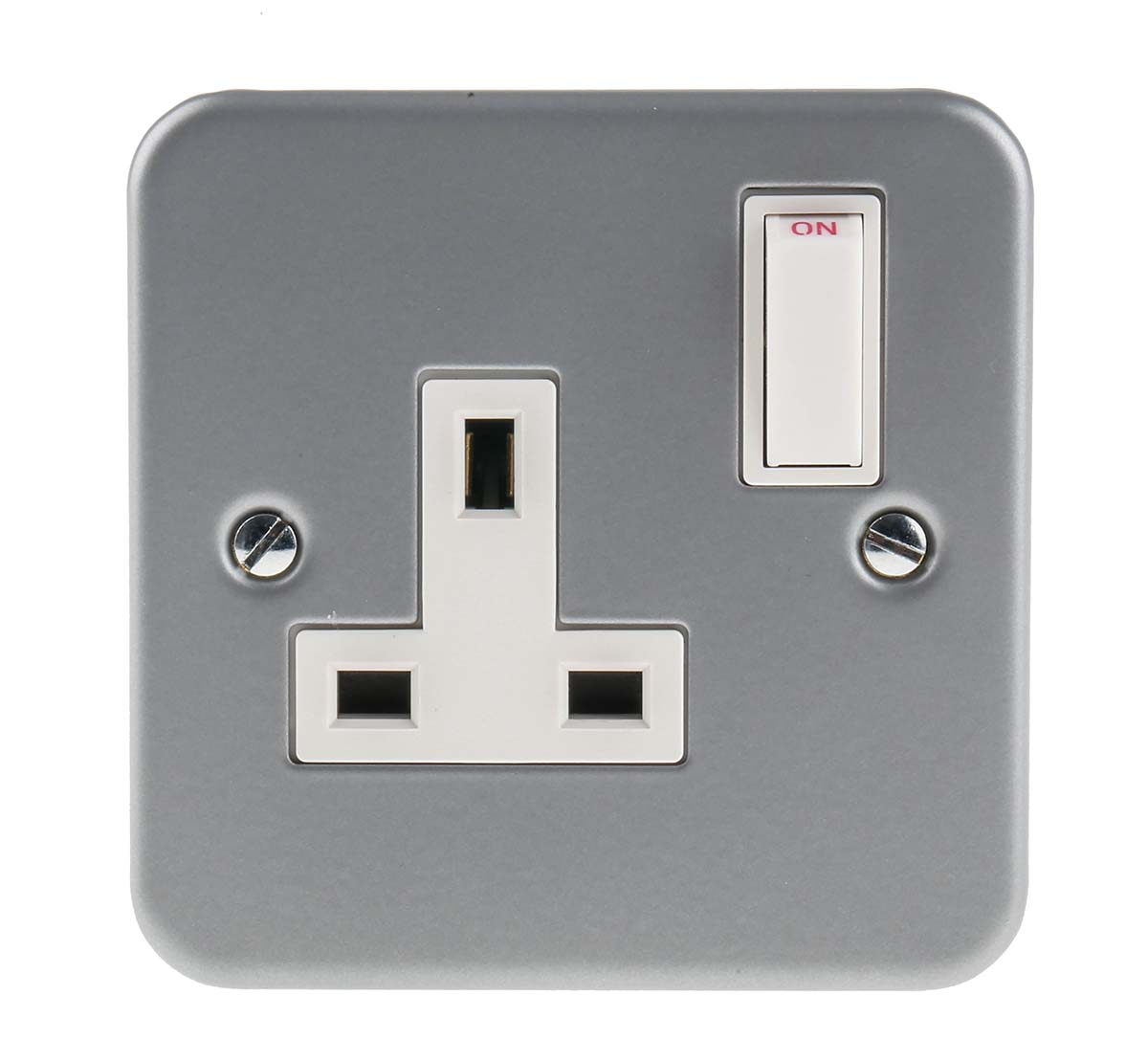 RS PRO Grey 1 Gang Plug Socket, 1 Pole Poles, 13A, Type G - British, Indoor Use