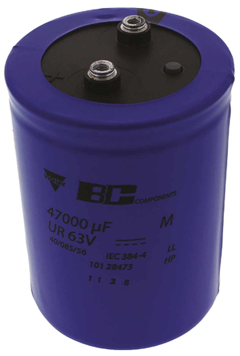 Vishay 47000μF Aluminium Electrolytic Capacitor 63V dc, Screw Terminal - MAL210128473E3