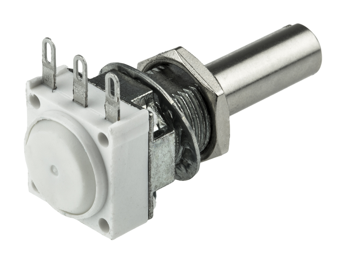Vishay P11S 5kΩ Rotary Potentiometer 1-Gang Panel Mount, P11S1V0FLSY00502KA
