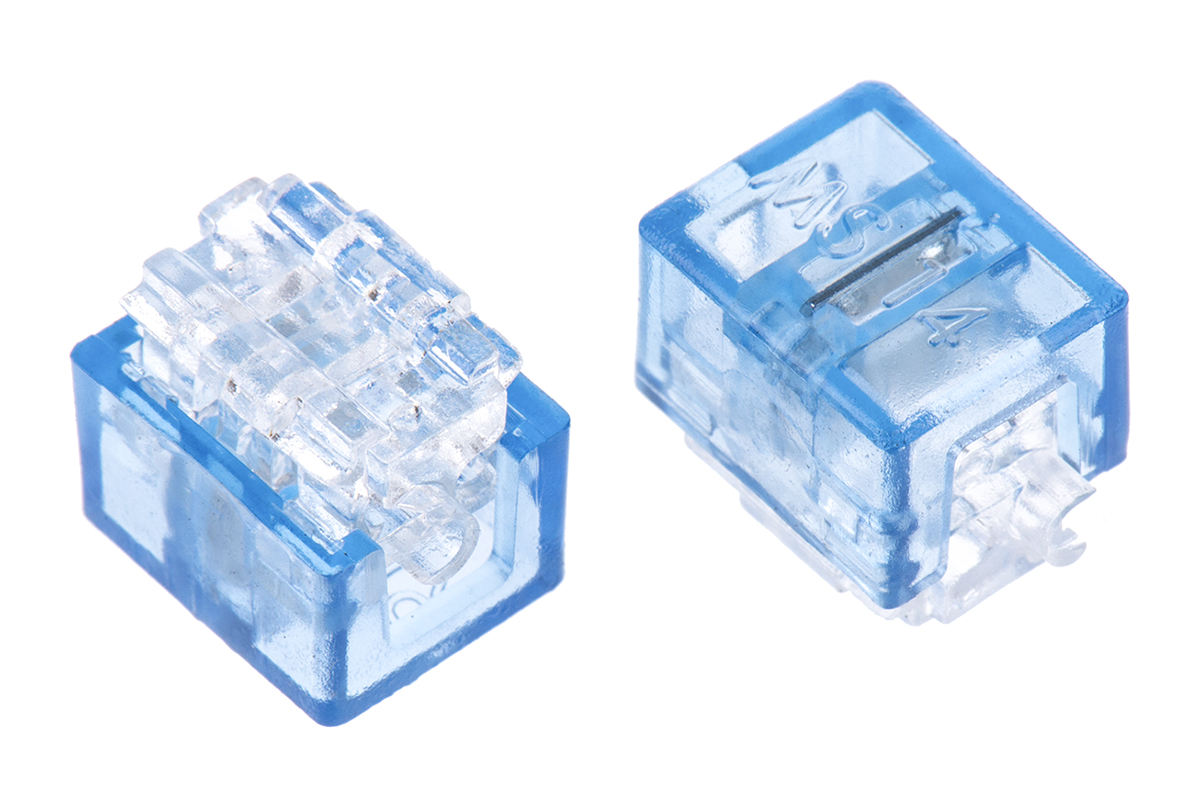 RS PRO Tap Splice Connector, Blue, White, Insulated 26 → 22 AWG