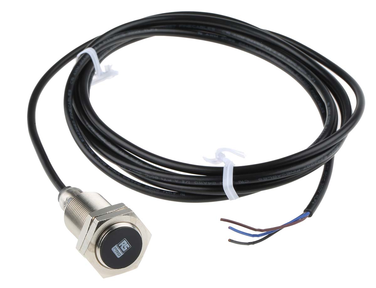 RS PRO Inductive Threaded Barrel Proximity Sensor, M18, 5 mm Detection, NPN NO, 10 → 30 V dc