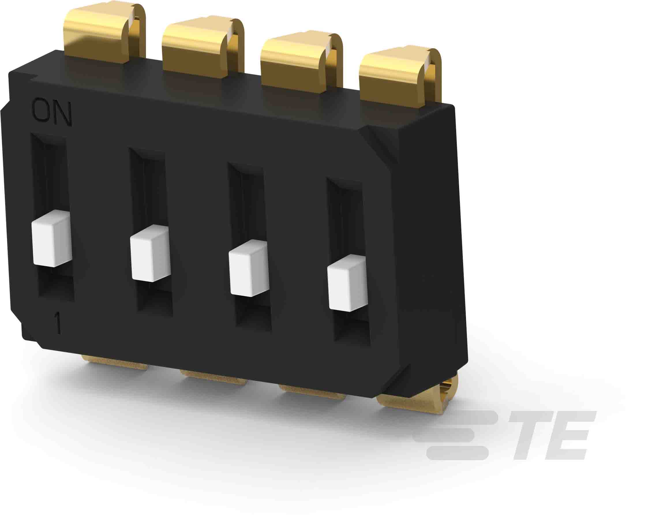 TE Connectivity 4 Way Surface Mount DIP Switch SPST, Raised Actuator