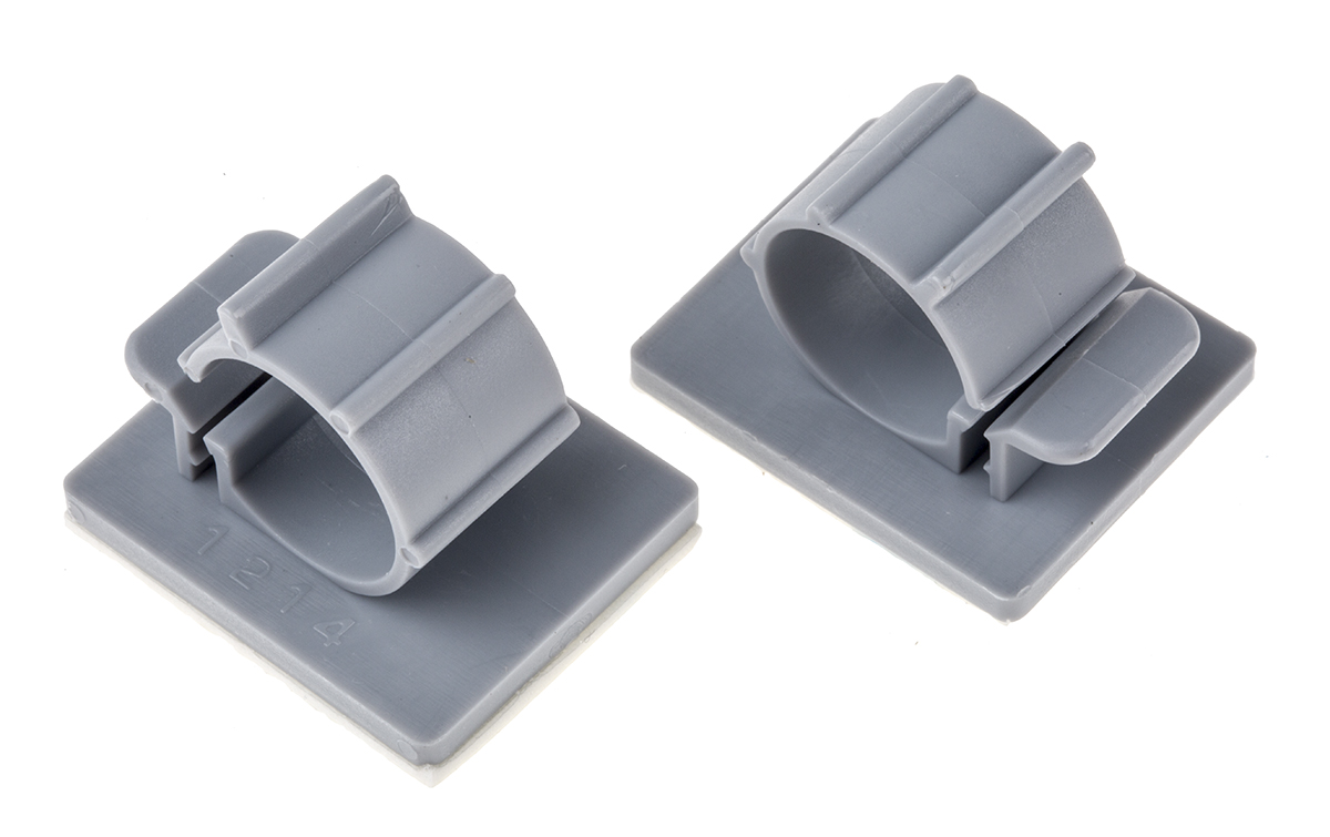 RS PRO Grey Nylon cable clamp, 14mm Max. Bundle