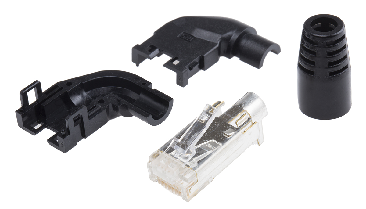 Hirose TM11P Series Male RJ45 Connector, Cable Mount, Cat3 Right Angle 1 Port 8 -Way