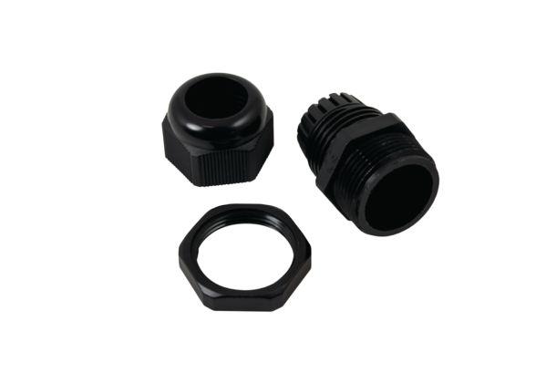 HellermannTyton Connectivity CG Series Black Cable Gland Kit, M25 Thread, 9mm min., 16mm max.