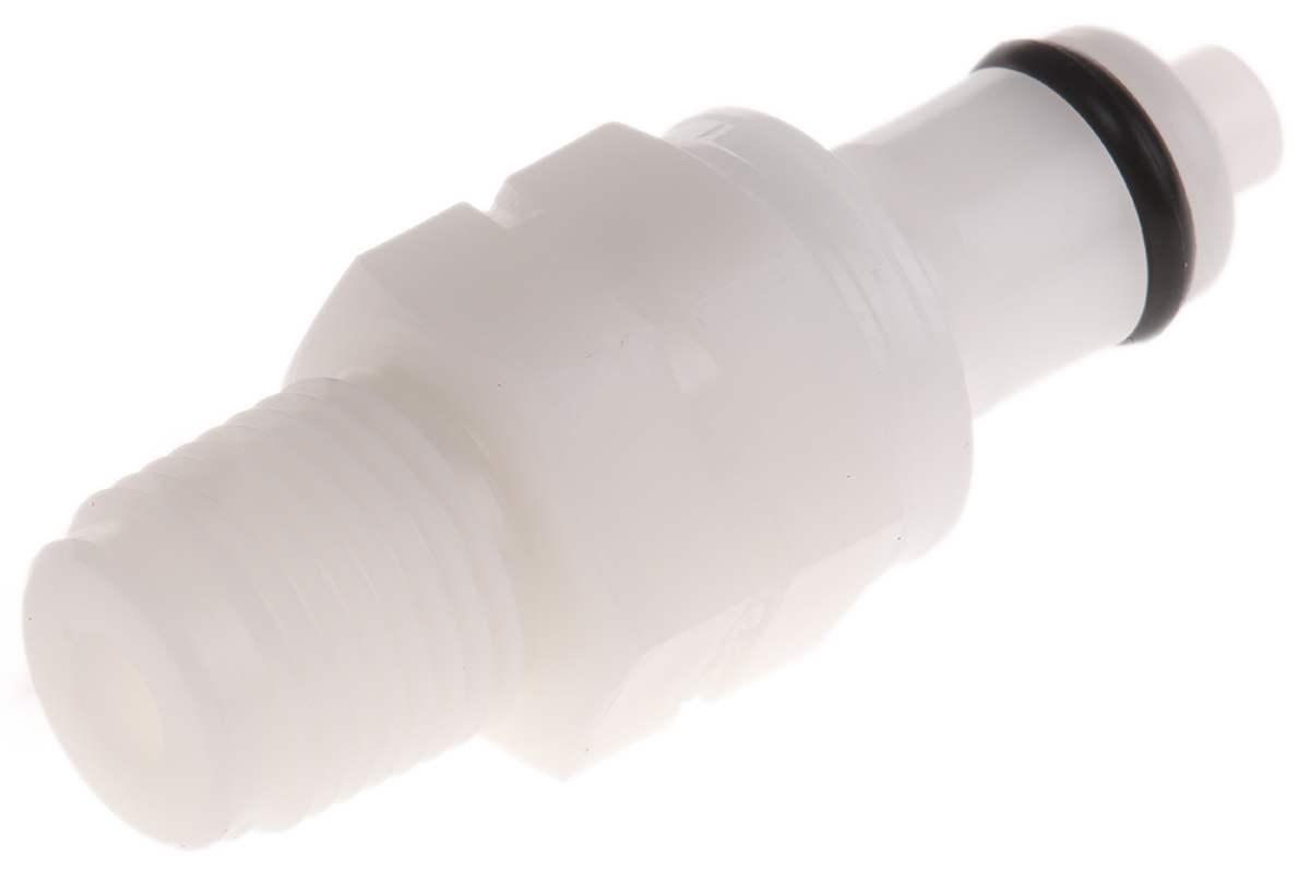 Colder Products Hose Connector, Straight Threaded Coupling, BSPT 1/8in, 8.3 bar