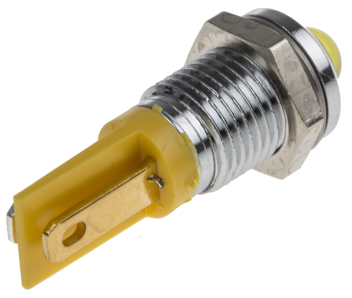 RS PRO Yellow Panel Mount Indicator, 2V dc, 8mm Mounting Hole Size, Solder Tab Termination