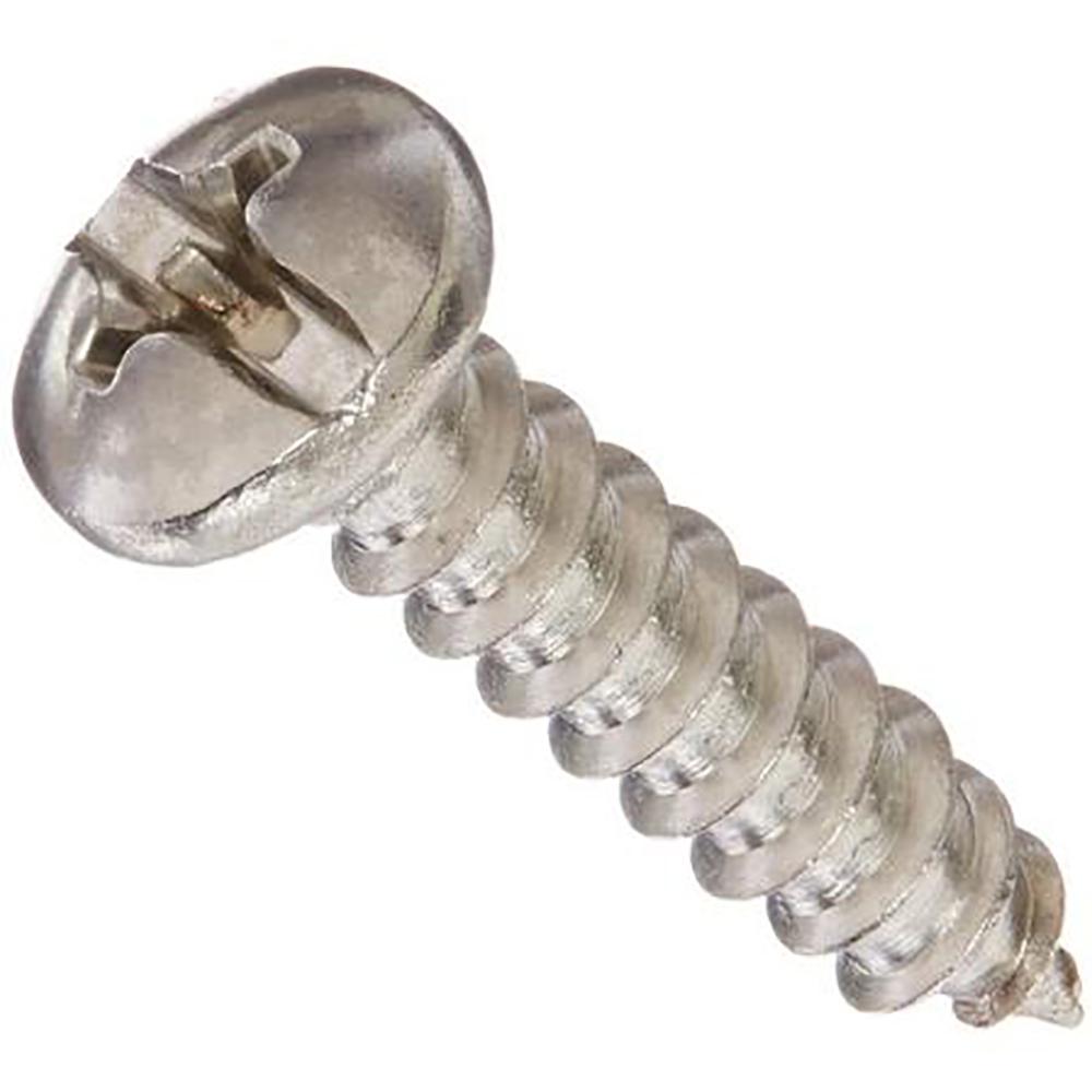 RS PRO Zinc Plated Steel Round Head Self Tapping Screw, N°#10-32 x 1/2in Long