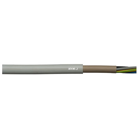 Lapp NYM-J 2.5 mm² 5 Core Power Cable, Grey PVC, 50m