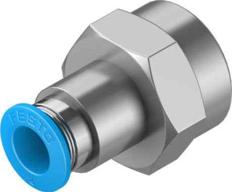 Festo Straight Threaded Adaptor, R 3/8 Male to Push In 8 mm, Threaded-to-Tube Connection Style, 130715