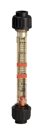 Georg Fischer Short Version Series Variable Area Flow Meter for Liquid, 5 L/h Min, 50 L/h Max