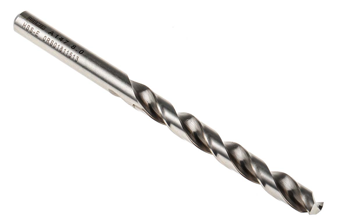 Dormer A147 Series HSS-E Twist Drill Bit, 8mm Diameter, 117 mm Overall