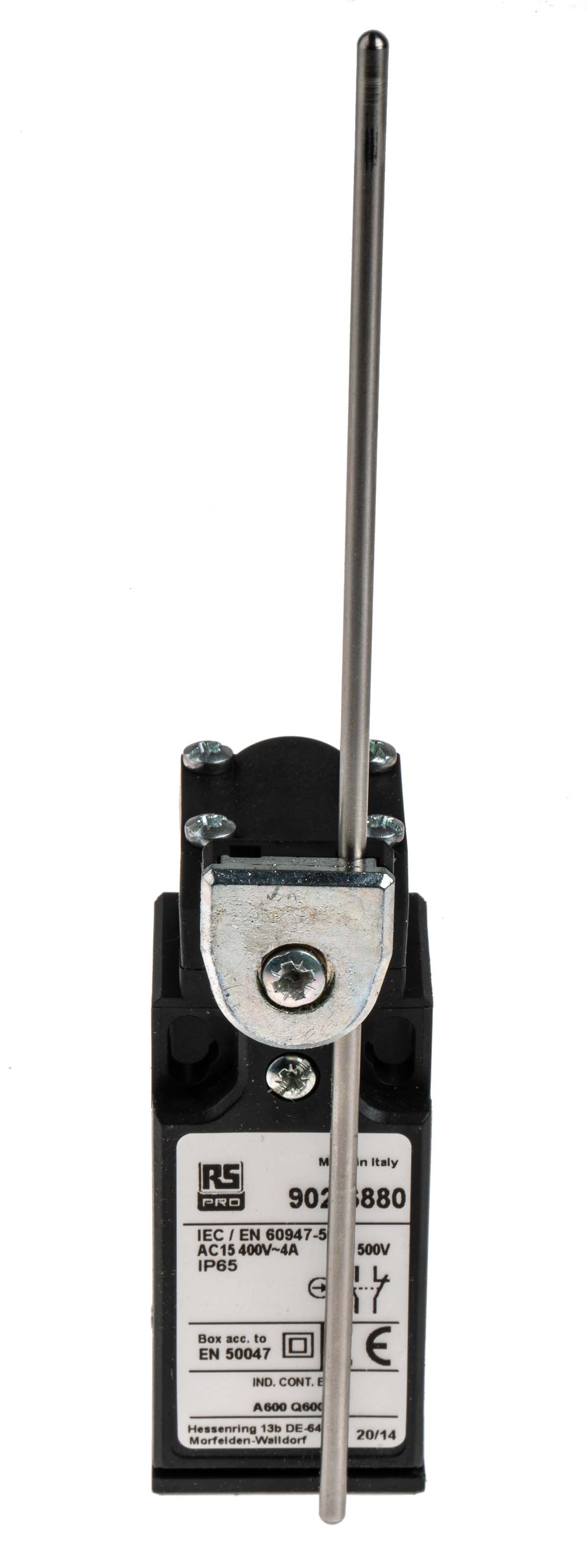 RS PRO Rod Limit Switch, NO/NC, IP65, DPST, Thermoplastic Housing, 400V ac Max, 10A Max