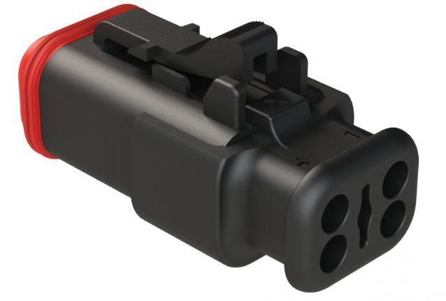 Amphenol Industrial, AT Cable connector Socket 4 Way, Crimp Termination AT06-4S-SR02BLK