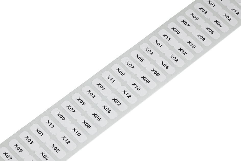 WAGO 210 White Black Print Label, 55mm Width, 6mm Height, 3000Per Roll Qty