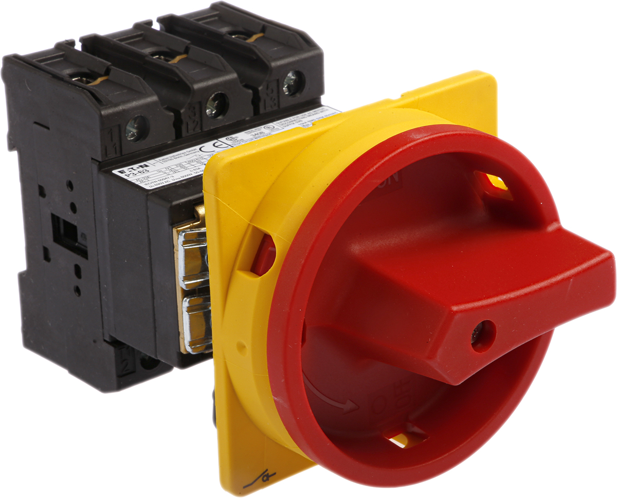 Eaton 3P Pole Rear Panel Isolator Switch - 63A Maximum Current, 37kW Power Rating, IP65