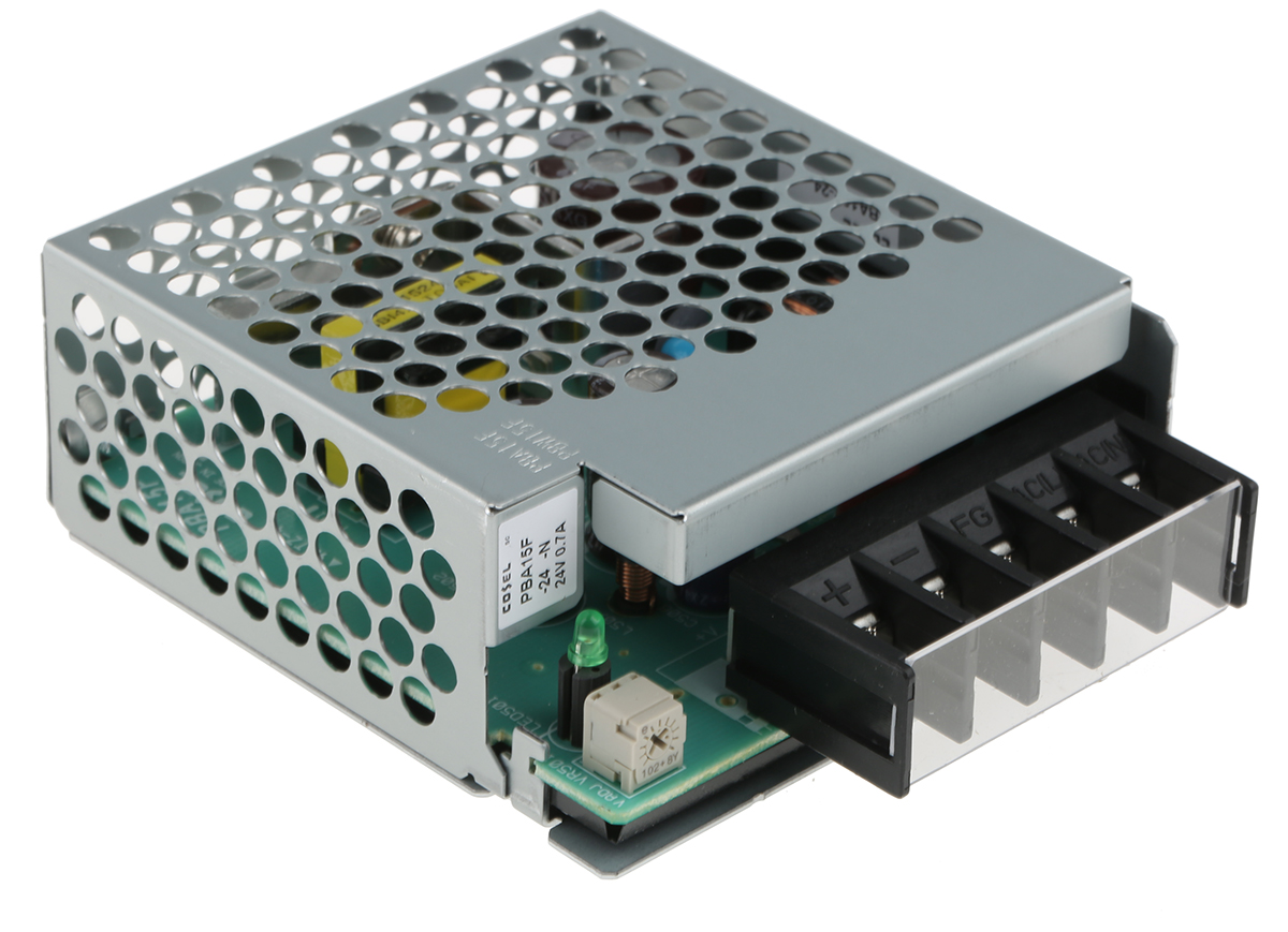 Cosel Switching Power Supply, PBA15F-24-N, 24V dc, 700mA, 16.8W, 1 Output, 110 → 370 V dc, 85 → 264 V ac