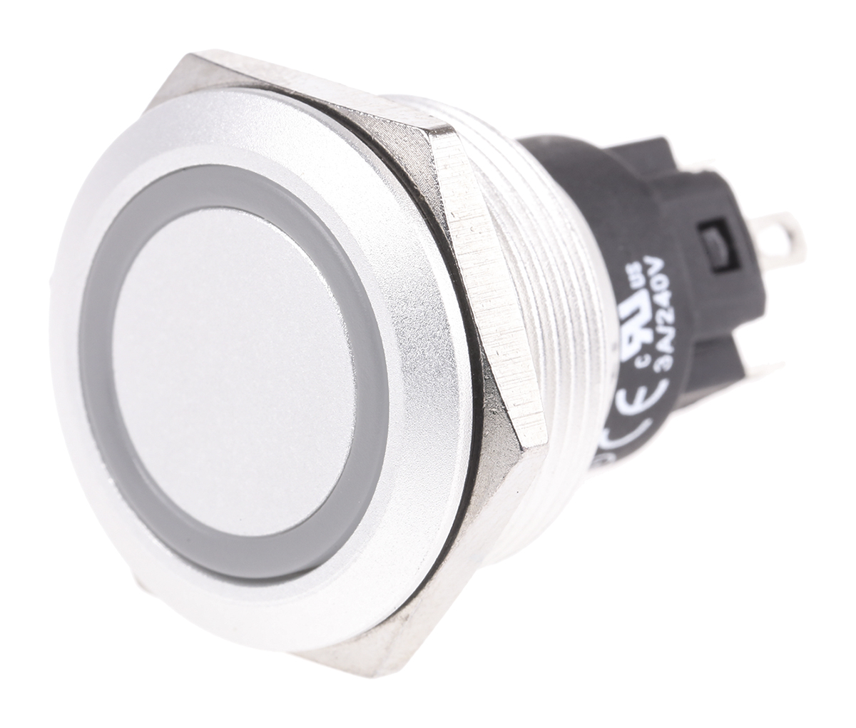 EAO 82 Series Illuminated Push Button Switch, Momentary, Panel Mount, 22.3mm Cutout, SPDT, Red LED, 240V, IP65, IP67