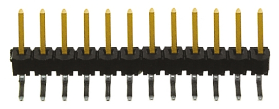 Samtec TSW Series Right Angle Through Hole Pin Header, 12 Contact(s), 2.54 mm Pitch, 1 Row, Unshrouded