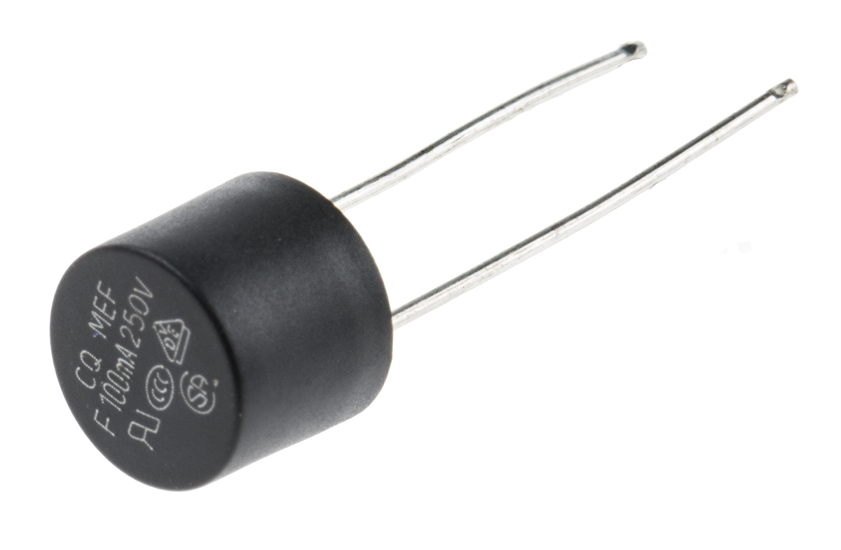 RS PRO PC Board Non Resettable Fuse, Radial 100mA, 250V ac
