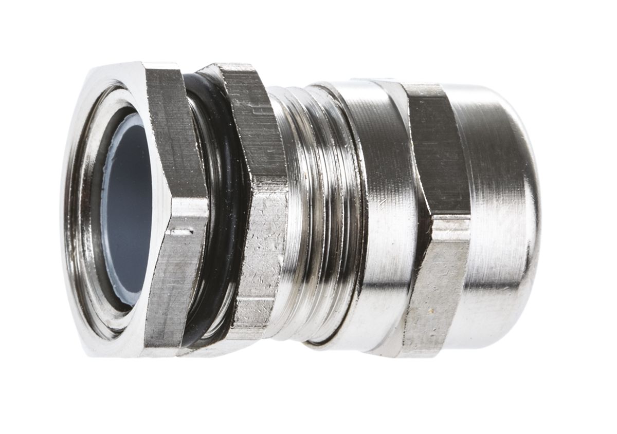 SIB SIB-TEC Series Metallic Nickel Plated Brass Cable Gland, PG11 Thread, 6mm min., 11.5mm max., IP68