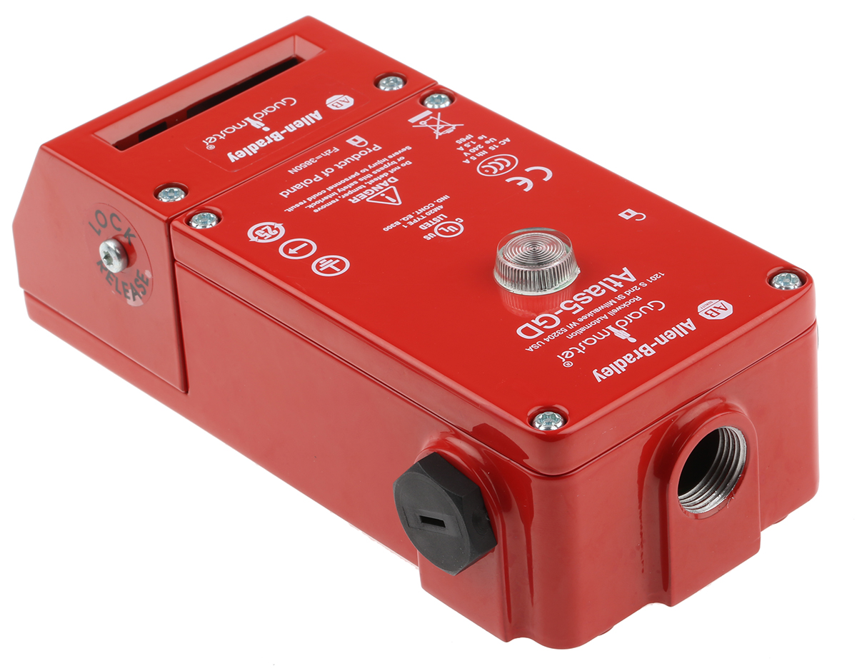 Allen Bradley Guardmaster 440G-L Series Solenoid Interlock Switch, Power to Unlock, 230V ac/dc, Actuator Included