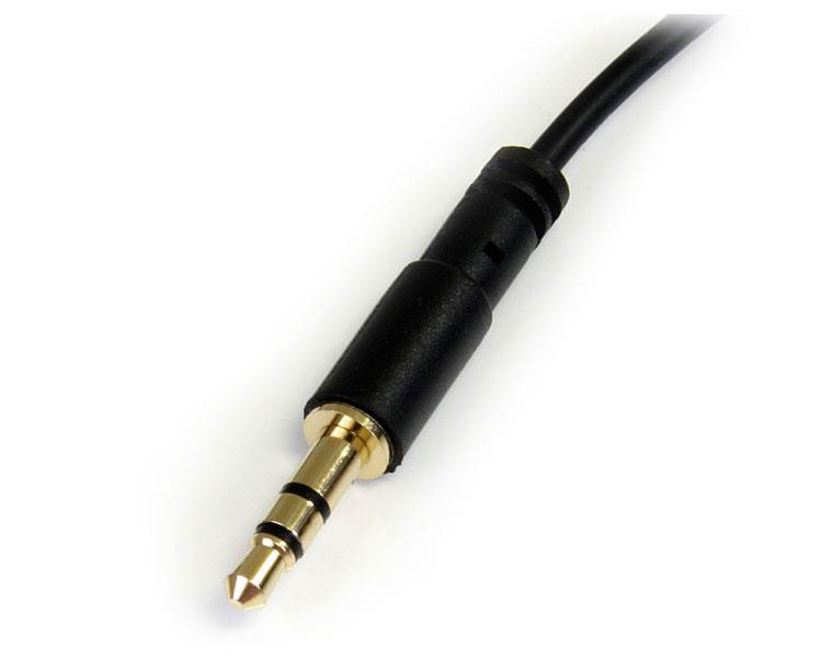 StarTech.com Male 3.5mm Stereo Jack to Male 3.5mm Stereo Jack Aux Cable, Black, 300mm MU1MMSRA