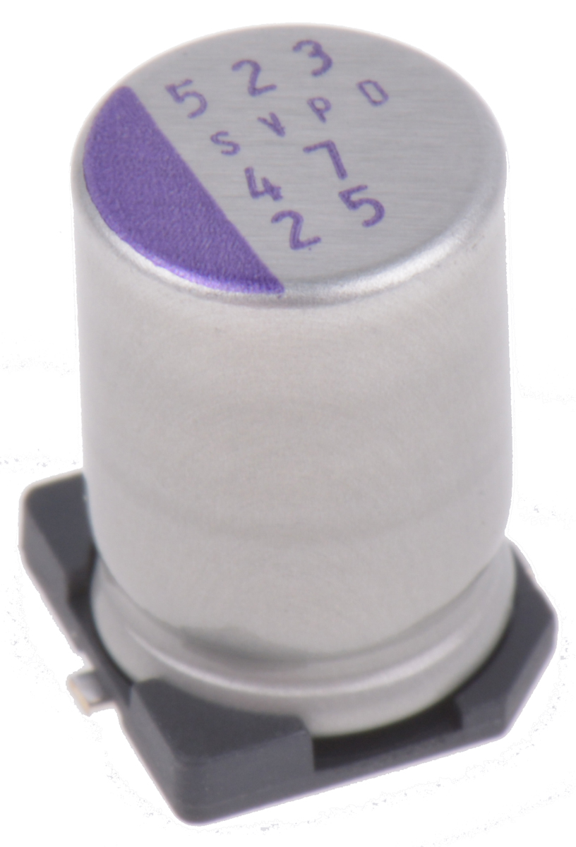 Panasonic 47μF Surface Mount Polymer Capacitor, 25V dc