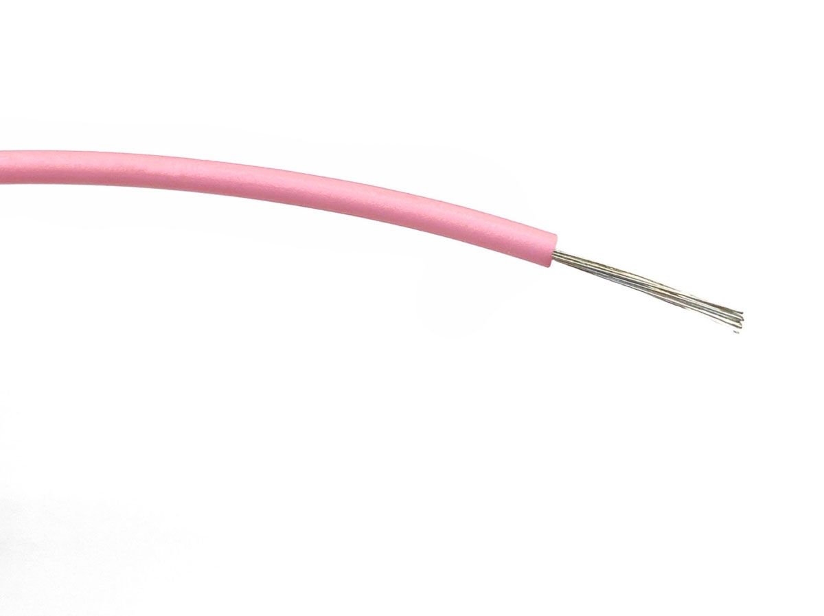 RS PRO Pink 0.5mm² Hook Up Wire, 20 AWG, 16/0.2 mm, 500m, PVC Insulation