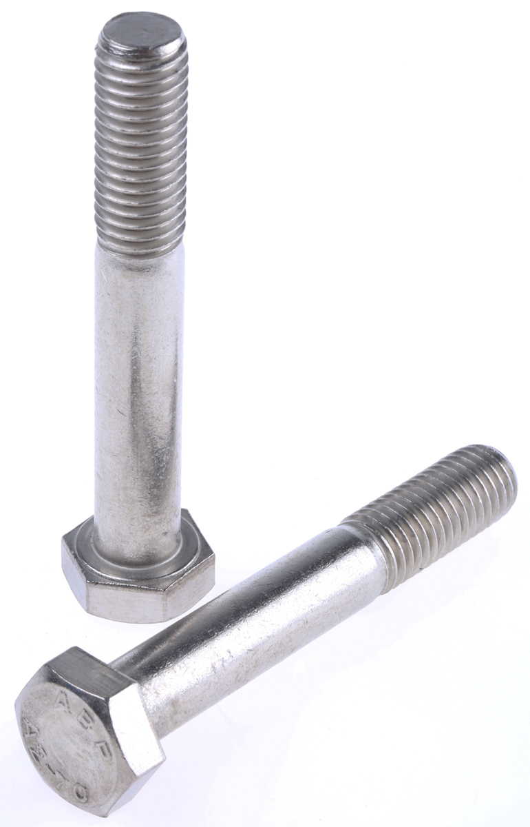 RS PRO Stainless Steel, Hex Bolt, M12 x 80mm