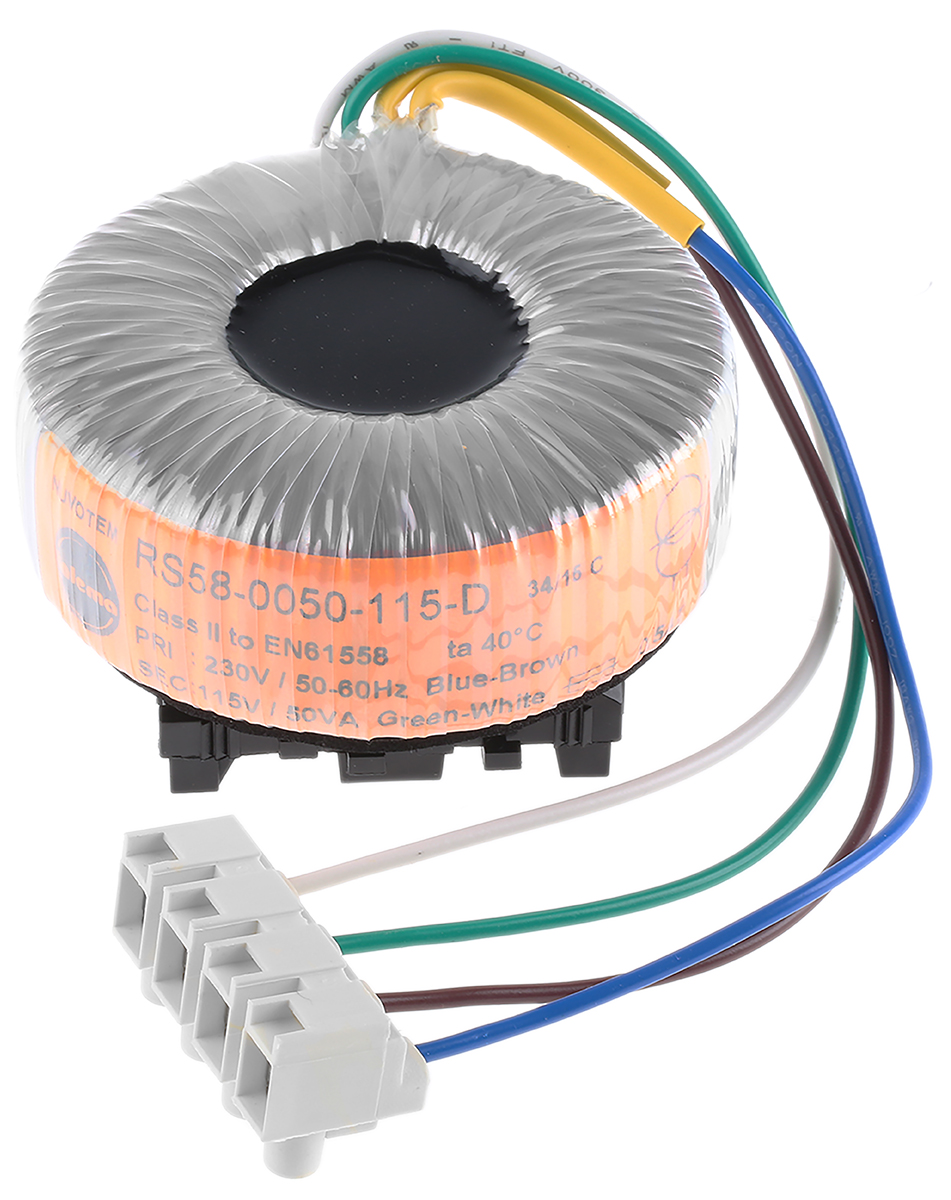Nuvotem Talema 230V ac, 115V ac Toroidal Transformer, 50VA 1 Output