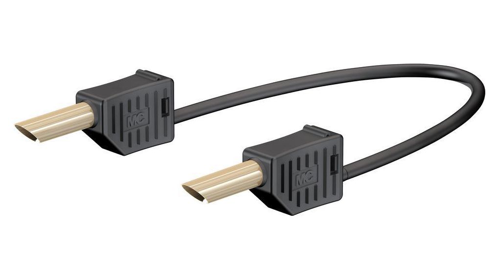 Staubli Test lead, 19A, 30 → 60V, Black, 200cm Lead Length