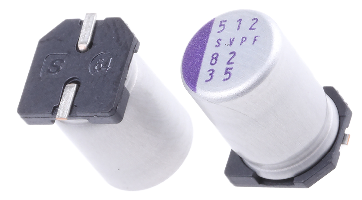 Panasonic 82μF Surface Mount Polymer Capacitor, 35V dc