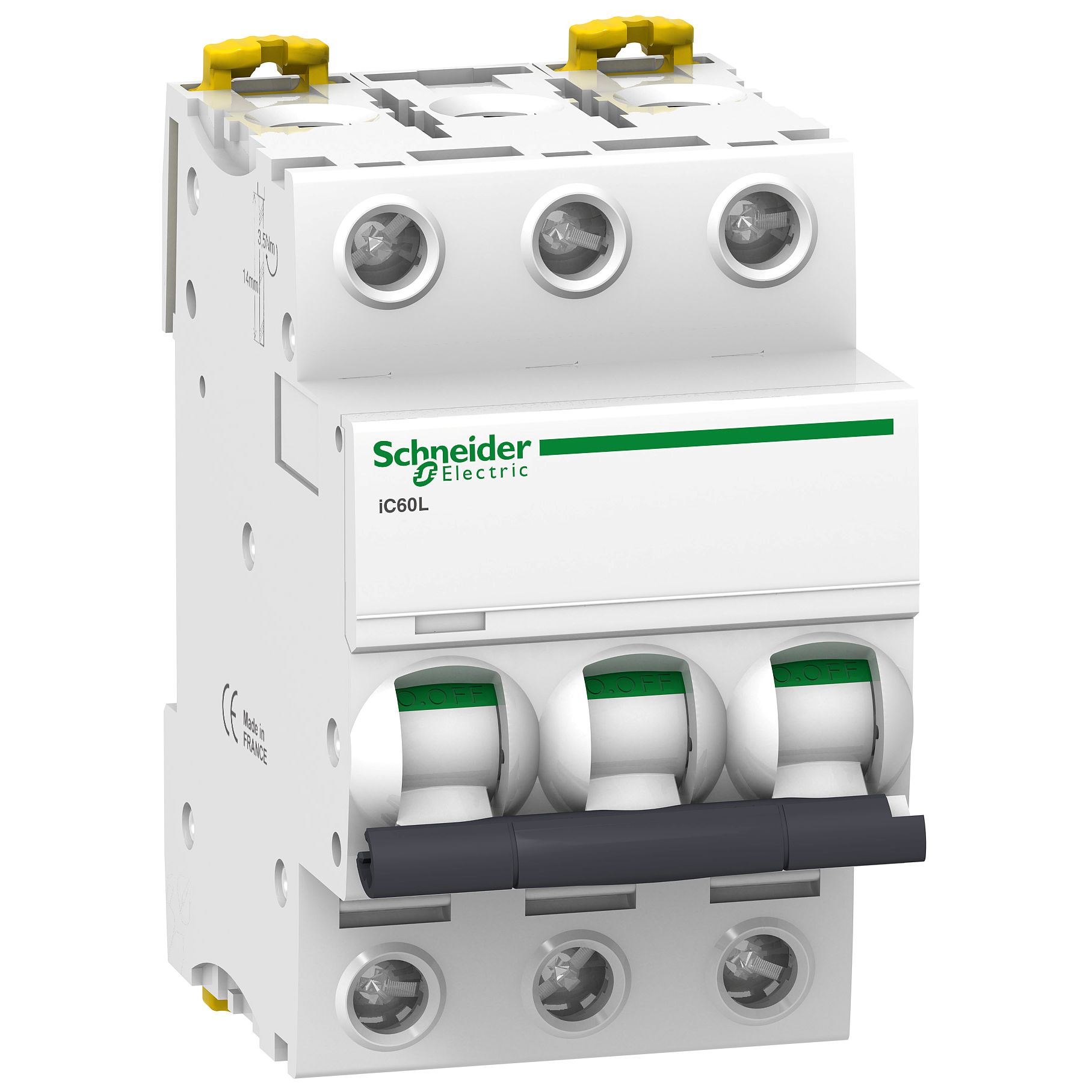 Schneider Electric Acti 9 IC60L MCB, 3P, 20A Curve K, 400V AC, 180V DC, 20 kA, 15 kA Breaking Capacity
