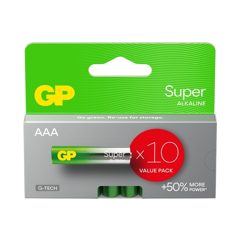 Gp Batteries GP Batteries Super Alkaline Alkaline Manganese Dioxide AAA Batteries 1.5V