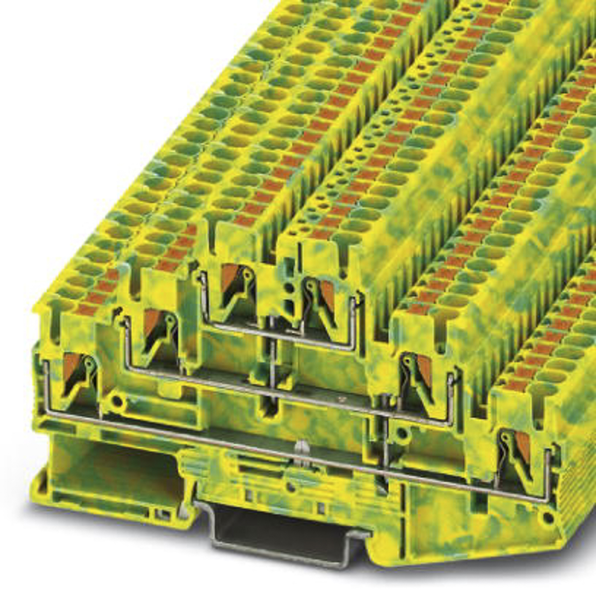 Phoenix Contact 3210525 PT 2.5-3PE Series Green/Yellow, 0.14 → 4mm², Triple-Level, Push In Termination, ATEX