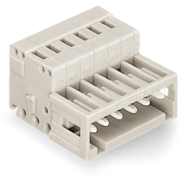 WAGO 734 Series Male Lighting Connector, 6-Pole, Male, 6-Way, Plug-In Mount, 10A