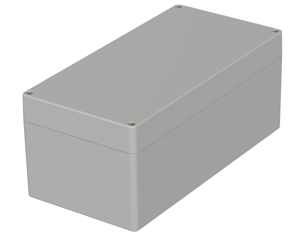 Bopla Euromas Series Grey ABS Enclosure, IP66, Flanged, Grey Lid, 240 x 120 x 100mm