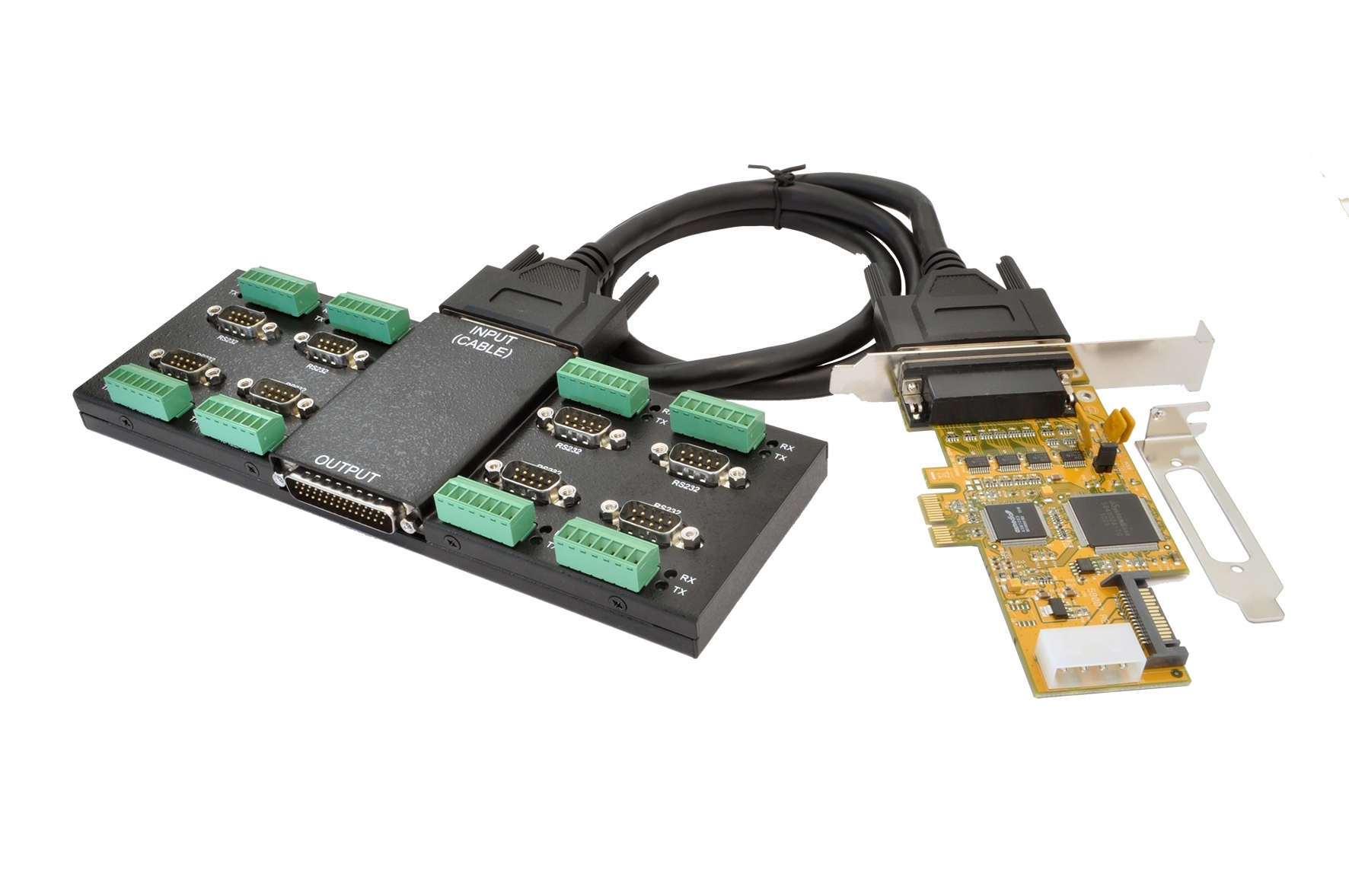 Exsys 8 Port PCIe RS232, RS422, RS485 Serial Card