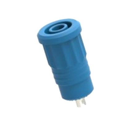 Electro PJP Blue Female Banana Socket, 4 mm Connector, Press Fit Termination, 25A, 1kV, Nickel Plating