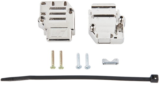 Amphenol Communications Solutions 863093C Series Thermoplastic Angled, Straight D Sub Backshell, 9 Way, Strain Relief