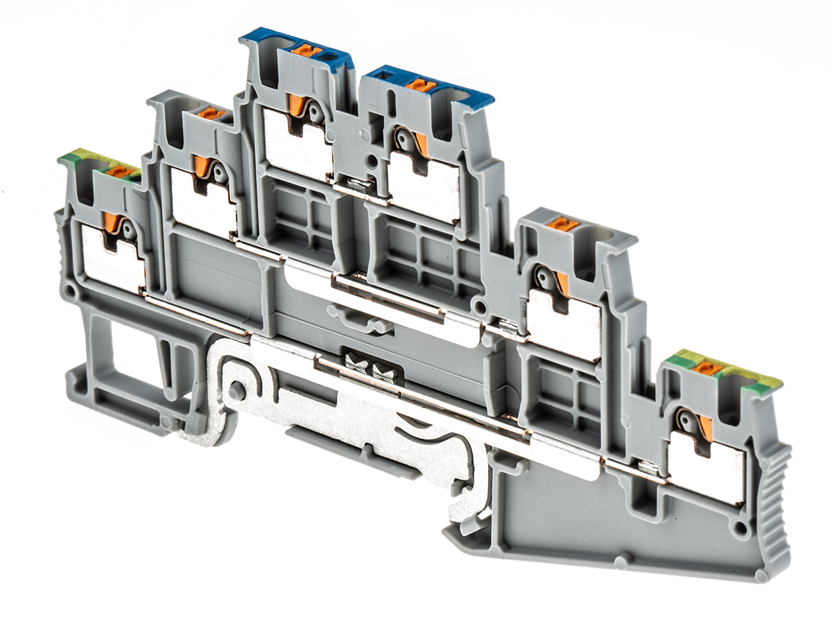 Phoenix Contact 3213755 PT 1.5/S-PE/L/N Series Grey, 0.14 → 1.5mm², Triple-Level, Push In Termination